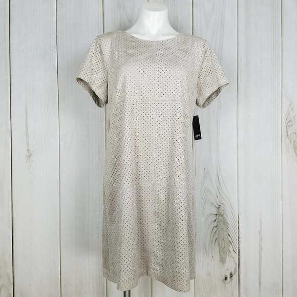 A.N.A. Tan Taupe Faux Suede Dress A-Line Size Large - Picture 2 of 12